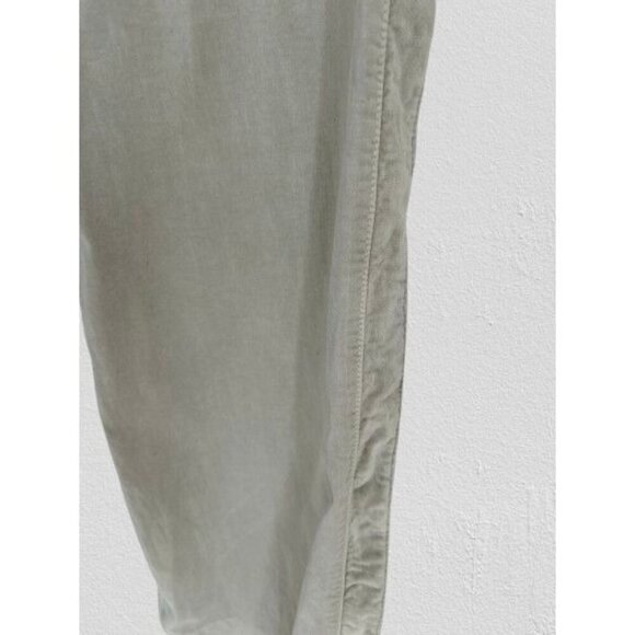 James Perse Bell Bottom Pants High Rose Velvet Stripe Cotton Off-White/Gray Size - Picture 15 of 15